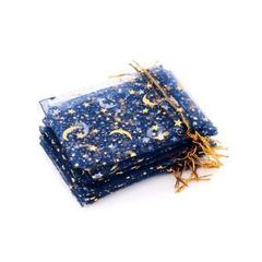 Синие мешочки из органзы 9 см x 12 см