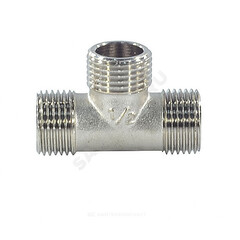 Тройник латунь никель Ду 20 (3/4") НР/НР/НР SantechSystems