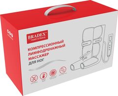Компрессионный лимфодренажный массажер для ног, серый Bradex