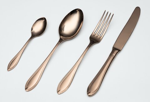 Набор столовых приборов на 6 персон 24 предмета Belo Inox Tamisa медный
