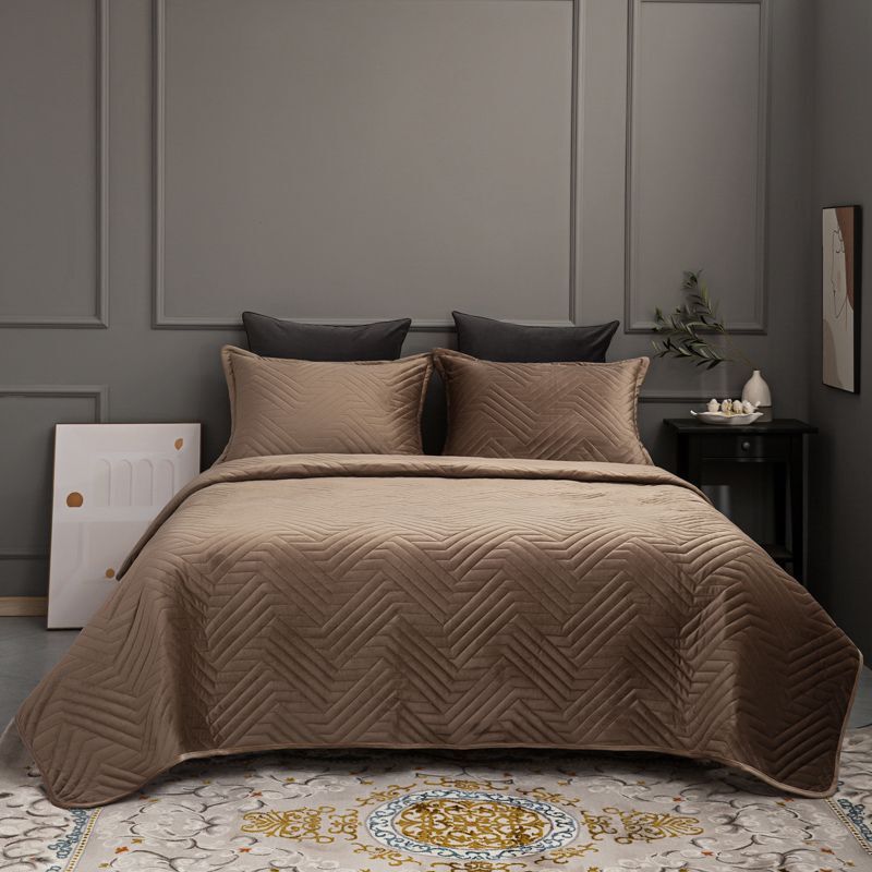 ZEPHYR HOME Покрывало 220х240 Велюр Зигзаг Капучино