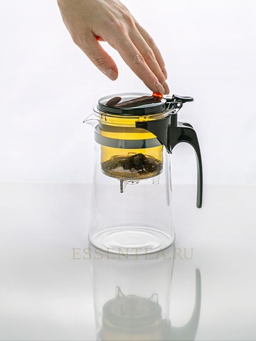 Чайник с кнопкой из боросиликатного стекла 500 мл