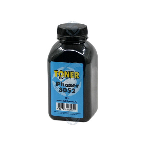 Тонер БУЛАТ Phaser 3052 для Xerox Phaser 3052 (Чёрный, банка 80 г)