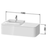 Duravit Happy D.2 Plus Столешница 16x1300x550мм для тумбы #HP4932, HP4942, HP4952 ,HP4962, HP4972 с вырезом слева, SX, цвет: белый глянцевый HP031KL2222