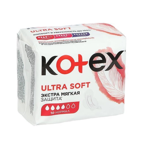 Прокладки гигиенические Ультра Софт Нормал, 10шт (Kotex)
