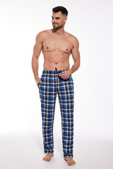 Штаны мужские домашние CORNETTE 691-7_Синий + бежевый