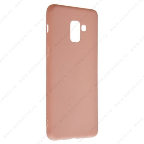 Накладка силиконовая Soft Touch ультра-тонкая для Samsung Galaxy A8 Plus A730 2018 розовый