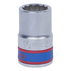 KING TONY (433015M) Головка торцевая стандартная двенадцатигранная 1/2", 15 мм
