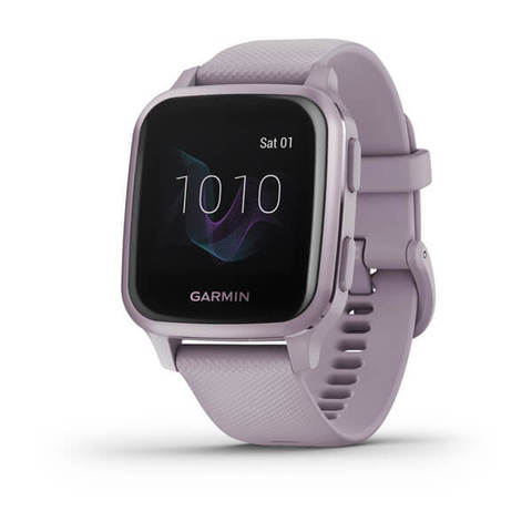 Garmin Venu Sq - Metallic Orchid Aluminium Bezel with Orchid Case and Silicone Band