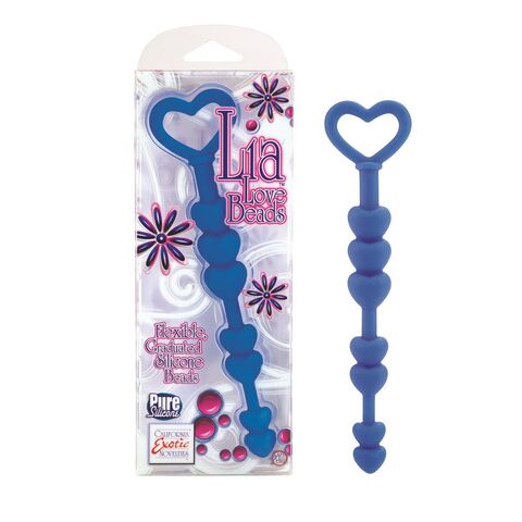 Синие анальные бусы LIA LOVE BEADS - 17,8 см. - California Exotic Novelties Lia SE-4560-01-3