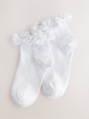 Носки хлопковые с рюшами для девочки Next AT4-454, 2 шт., Белый