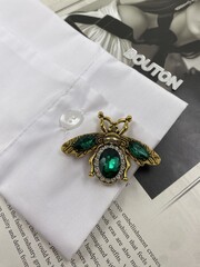 Накладка на пуговицу золотистая бронза 