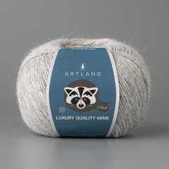 Пряжа "Норка" длинноворсовая Luxury, пух норки-70 % нейлон-30 %, серый меланж