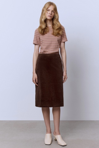 Юбка миди из вельвета