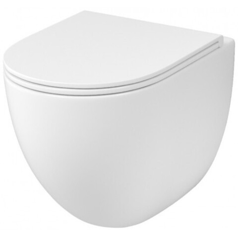 Унитаз подвесной Grossman GR-4498SQC Tornado безободковый с тонким сиденьем 520x360x400