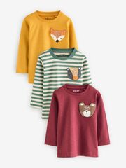 Лонгслив для мальчика Next N96-319, Желтый, Хаки, Темно-красный