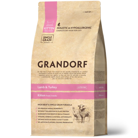 GRANDORF Ягнёнок с индейкой Для котят