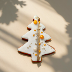 Новогодний пряник «Ёлочка» белая мал. / 45 гр