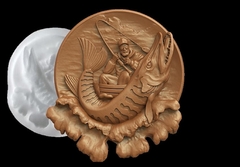 Силиконовый молд Рыбак (медальон) № 0462