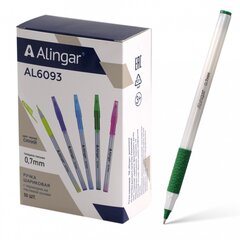 
          Ручка шариковая на масляной основе Alingar, 0,7 мм, синяя, игольчатый наконечник, резин. грип, 5 цветов круглый, пластиковый корпус, карт. уп.