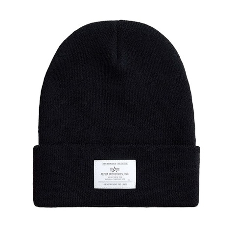 Шапка Alpha Industries Essential Beanie Black (Черная)