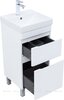 Aquanet 348174 Тумба с раковиной Слим 40 напольная 2 ящ. цв.белый сатин (348174)