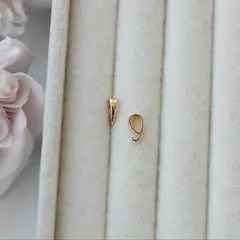 Бейл, держатель для кулона, 7,6*2,7 мм, позолота, Б031