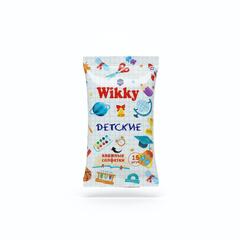 Салфетки влажные Wikky 15шт "Детские " ультрамягкие с ароматом Алоэ и зеленого чая/135