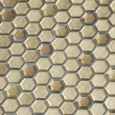 Мозаика LeeDo: Alchimia - Aureo grani hexagon 30х30x0,6 см (чип 23x13x6 мм)