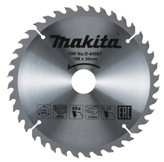 Пильный диск для дерева, 190x30x2.2/1.4x40T Makita D-64967