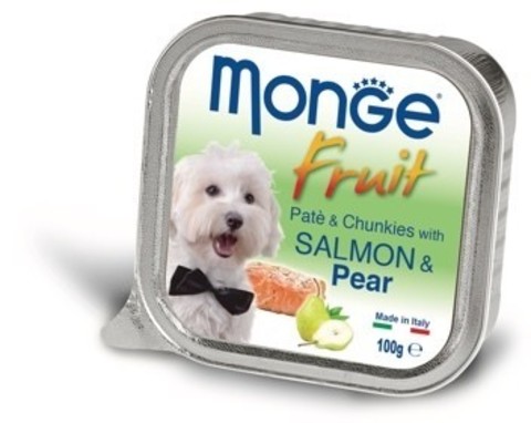 Monge Dog Fruit консервы для собак (лосось с грушей) 100г