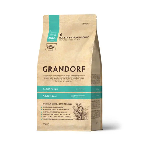 Сухой корм Grandorf Сat 4 Meat PROBIOTIC INDOOR 4 мяса и пробиотик для кошек 2 кг (Грандорф)