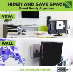 Крепление HIDEit Mounts для Mac mini крепление VESA, на стену, под стол; сталь, серебряный