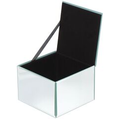 Шкатулка для украшений, стекло, 14х14х10 см, с зеркалом, Y6-2093