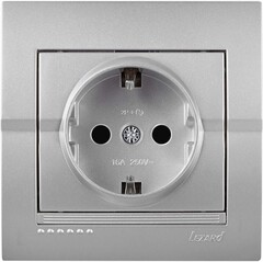 DERIY 702 2828 122 Розетка с/з. серебристый металлик керамика