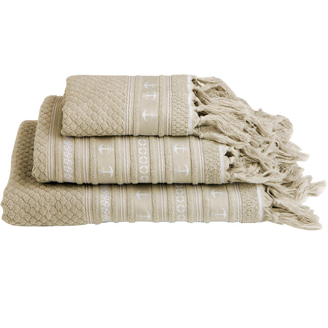 Santorini anchors towel set / beige