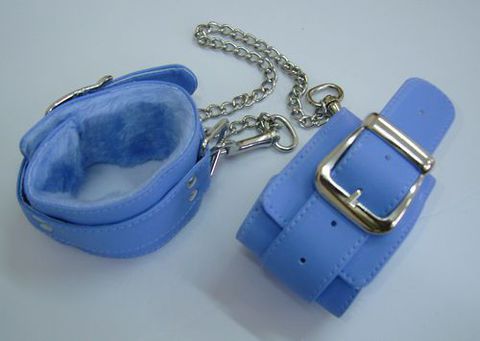 Голубые оковы на ноги с мехом внутри - Sitabella BDSM accessories 5012-5