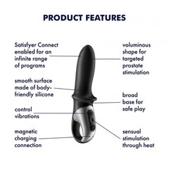 Анальный смарт вибратор с подогревом Hot Passion Connect App Satisfyer