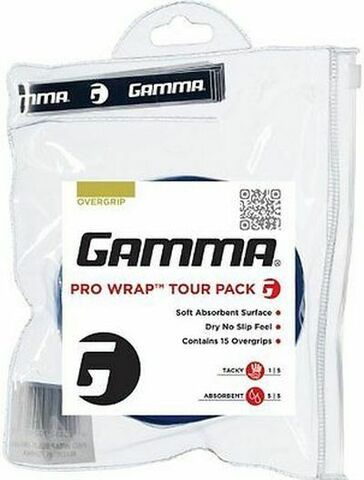 Намотки теннисные Gamma Pro Wrap blue 15P