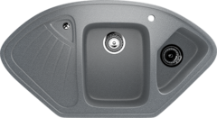 ULGRAN U-501  Угловая двухсекционная мойка с отверстием под смеситель