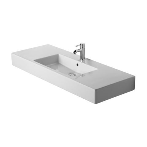 Duravit Vero Раковина для мебели с перел., с 3 отв. под смес., 1250x490мм, Цвет: Белый 329120030