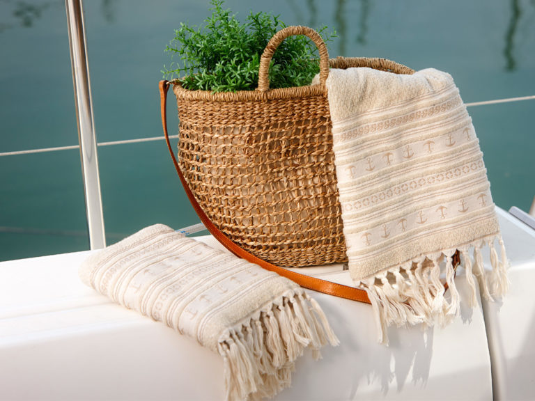 Santorini anchors towel set / beige