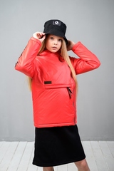 Куртка-анорак для девочки красный