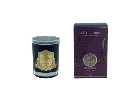 Свеча 185гр Cote Noire Rose Oud черно-золотая