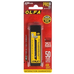 OLFA EXCEL BLACK, 9 х 80 х 0.38 мм, 50 шт, сегментированные лезвия (OL-ABB-50B)