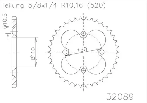 Звезда ведущая 50-32089 16S