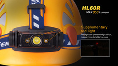 Фонарь налобный Fenix HL60R 950lm аккумуляторный (черный)