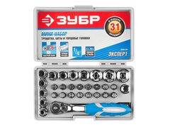 ЗУБР 30 шт, набор: трещотка, биты и торцовые головки (26054-H31)