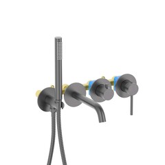 Aquatek AQ1344BGM AQ1344BGM ЕВРОПА смеситель для ванны встроенный (внешняя и скрытая часть), оружейная сталь фото