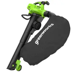 Воздуходувка-пылесос Greenworks GD60BVII 60V (368 км/ч) аккумуляторная, без АКБ и ЗУ